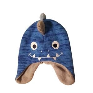 Toddler/Boys Blue/Grey Fleece Monster Hat with Ear Flaps
